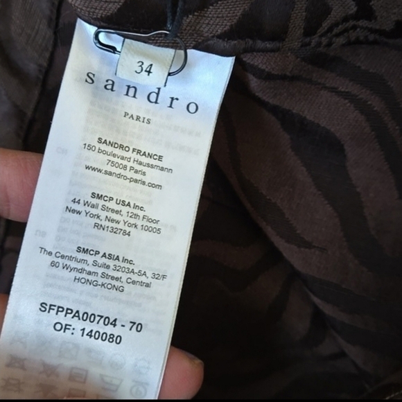 NWT SANDRO Come High Waisted Jacquard Pants size 34 - Picture 7 of 10